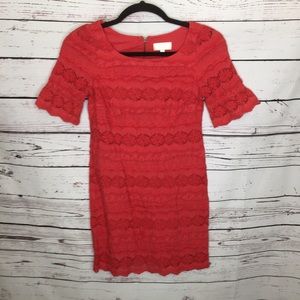 Anthropologie pink lace dress